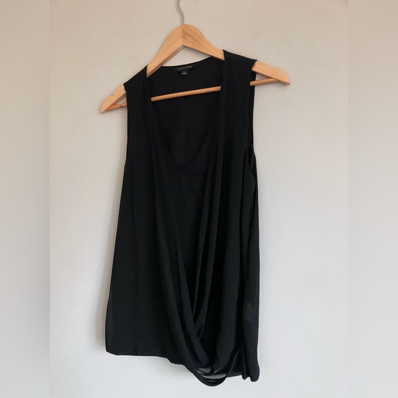 BANANA REPUBLIC Black V-Neck Faux Wrap Tank Blouse Size M - Picture 6 of 11